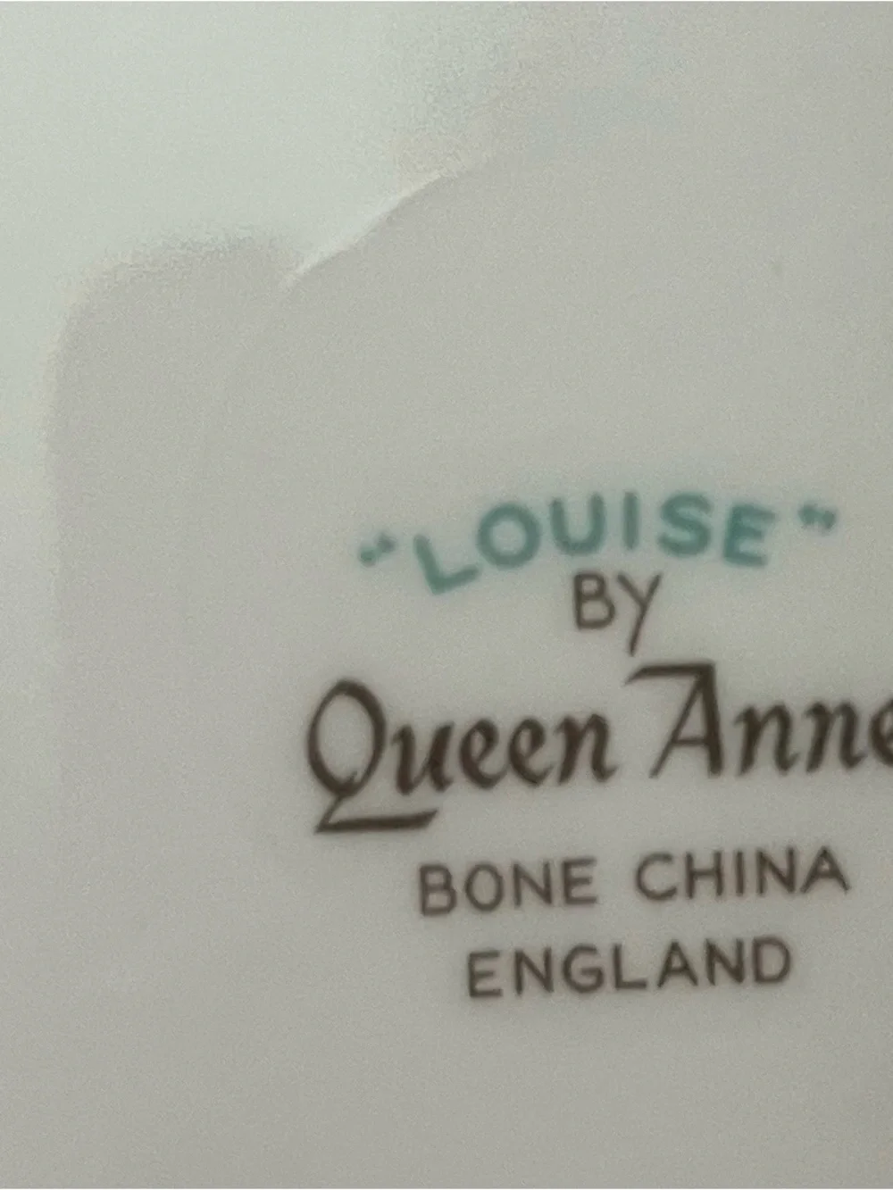 Vintage Queen Anne bone china plate in the Louise pattern, set of six